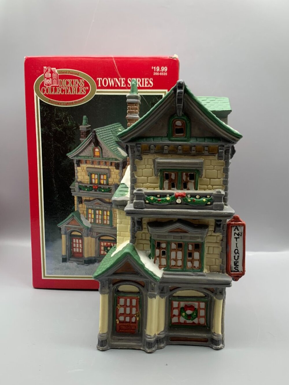 1994 Dickens Collectibles Towne Series Ceramic "Antique" Store House in Box